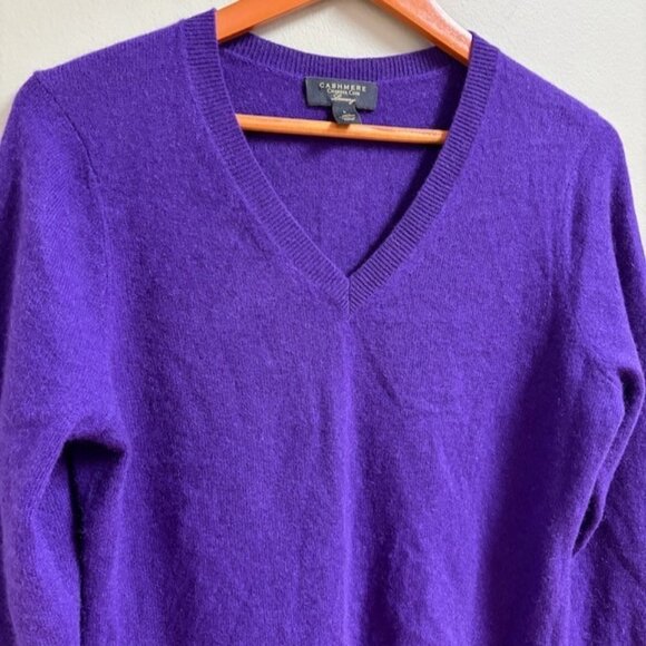 Charter Club Luxury Cashmere Sweater Large Purple Quiet Luxury Minimalist Preppy - Picture 2 of 8